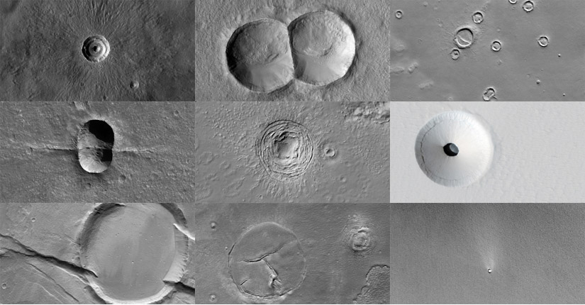 A menagerie of strange divots (NASA/HiRISE/Univ. of Arizona)