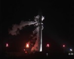 Falcon 9 venting oxygen before launch (SpaceX/NASA)