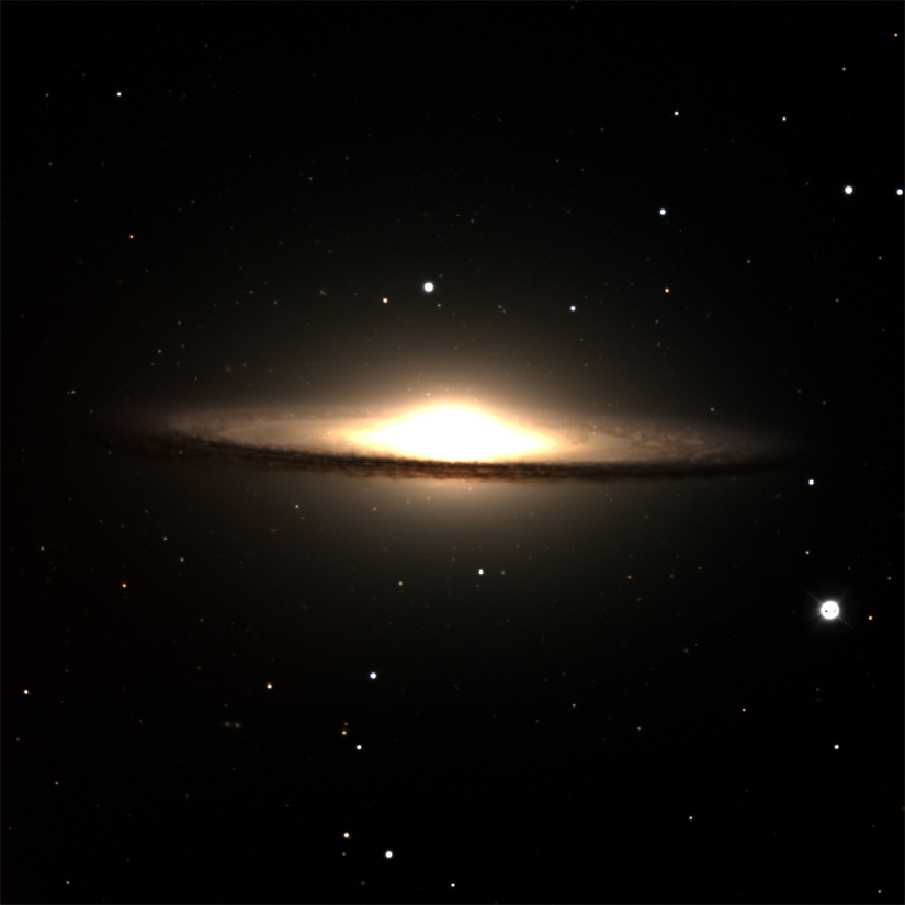 M104, "The Sombrero Galaxy" as seen through the DCT. Credit: Lowell Observatory/DCT