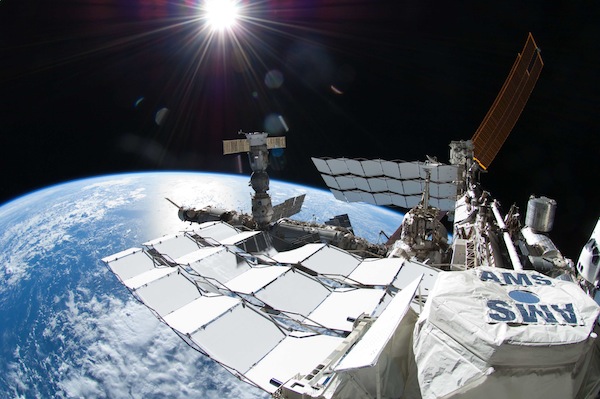 The AMS attached to the space station's exterior (NASA)